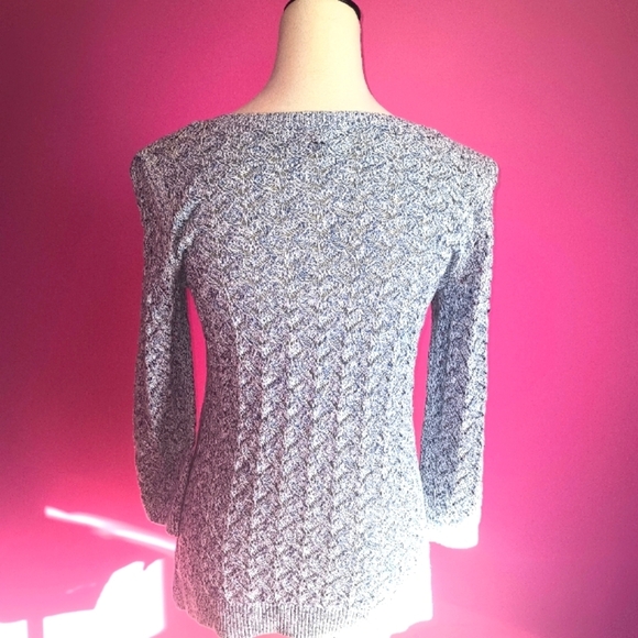 Talbot's ladies blue/white Knit Crew Neck Sweater (Size XS) - Picture 6 of 9